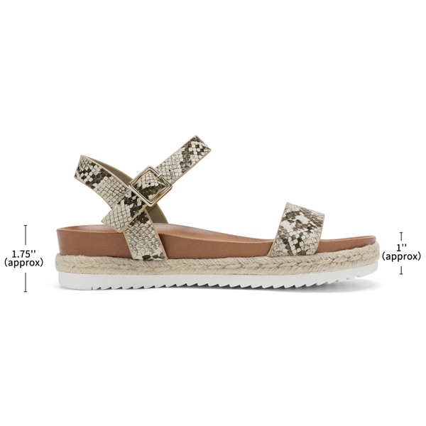 Espadrille Platform Sandals - BEIGE SNAKE PU - 1